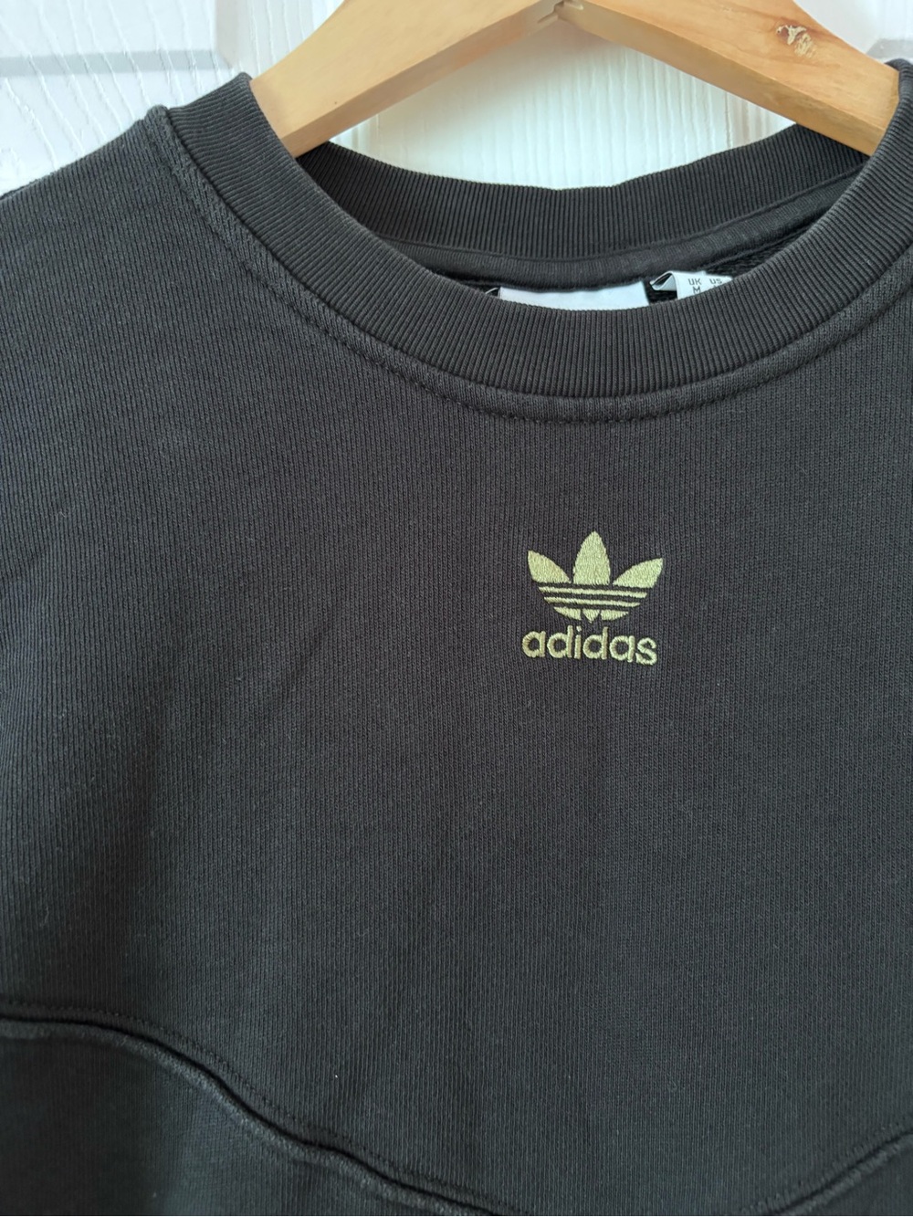 adidas Originals Mens Camo Sleeve Chevron Crewneck Sweatshirt Black Size M - Picture 3 of 6
